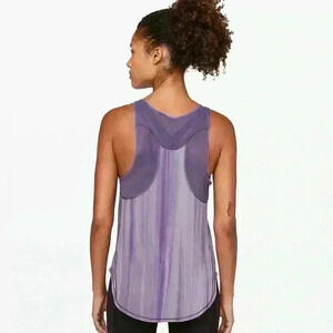 Lululemon Sculpt Tank Top Purple White Spray Dye Ink Singlet Run Mesh Size  8